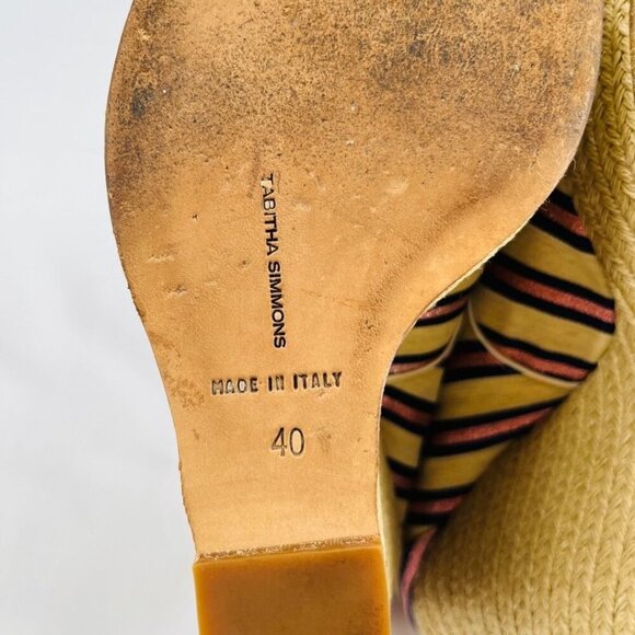 Tabitha Simmons Striped Espadrille Wedges Size 40 Pink Blue Stripe - Picture 9 of 11